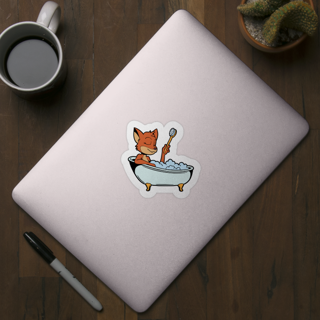 Fox takes bath in the bathtub by Modern Medieval Design